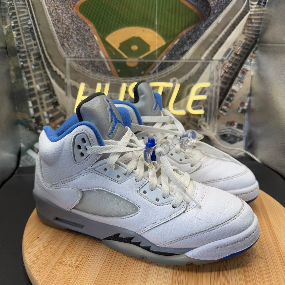 Nike Air Jordan 5 Retro (GS) Stealth 2.0 White/Hyper-Royal Sz 6.5Y